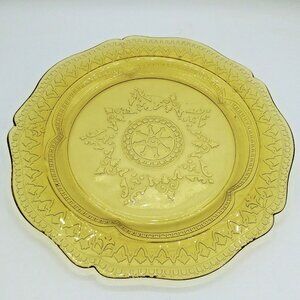 Vintage Patrician Spoke Amber Federal Depression Glass Platter Dinner Plate 11"